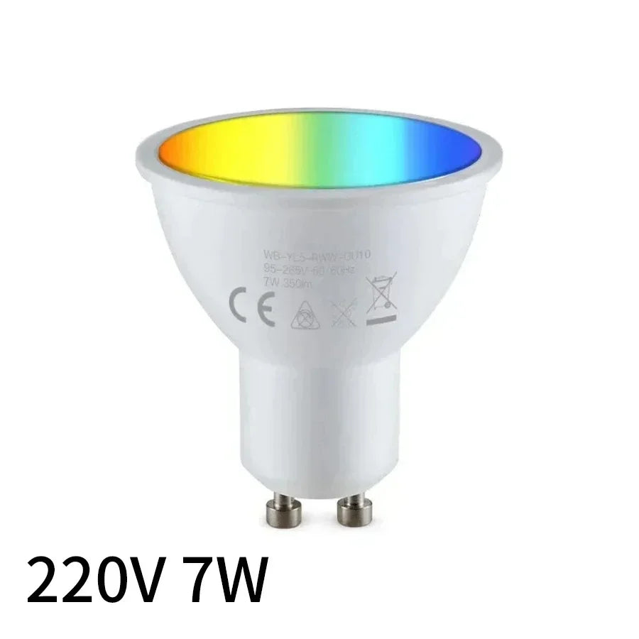 5W 7W 9W 220V 110V Tuya Smart WiFi GU10 LED Bulb Spotlight Alexa Lamp RGBCW Smart Life APP Control Works With Alexa Google Home