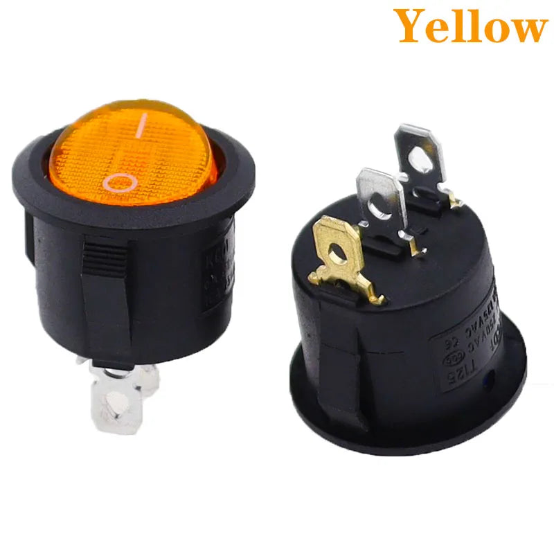 4Pcs KCD1 5V-12V / 220v ON/OFF Round Rocker Switch LED illuminated Car Dashboard Dash Boat Van With light