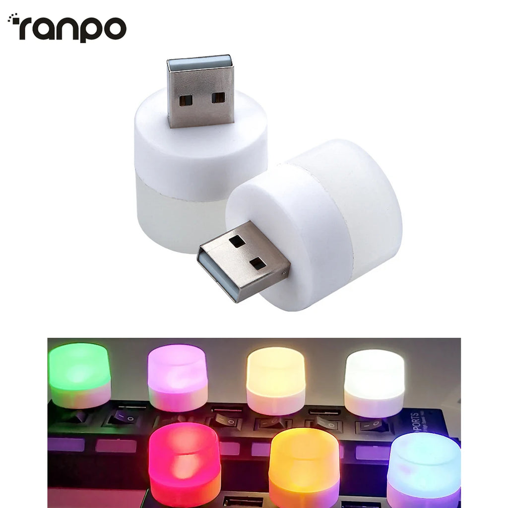 1Pcs/3Pcs Mini USB Night Light Eye Protection Book Reading Light USB Plug Power Charging LED Night Lamp Colorful Light for Party