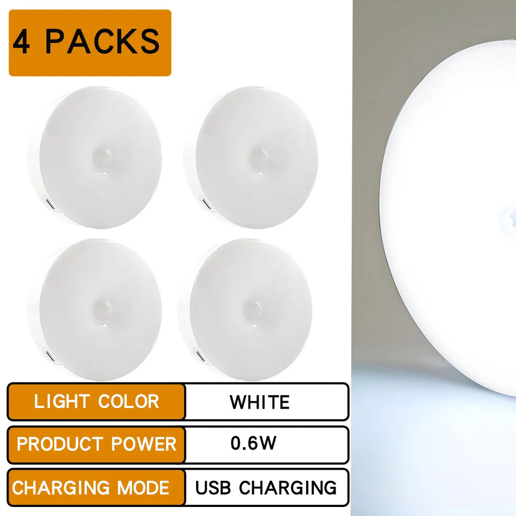 LED Night Light Smart Human Body Sensor with Digital Sensor Head Magnetic Suction Wireless-Use Eye Protect Night Lamp