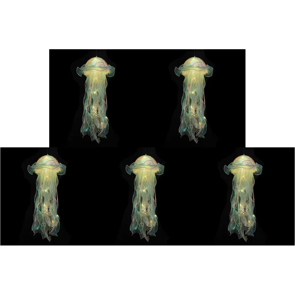 5-1PCS RGB Jellyfish Lamp Colorful Night Light Jellyfish Atmosphere Light Lamp Hanging Ceiling Lantern Creative Jellyfish Lamp