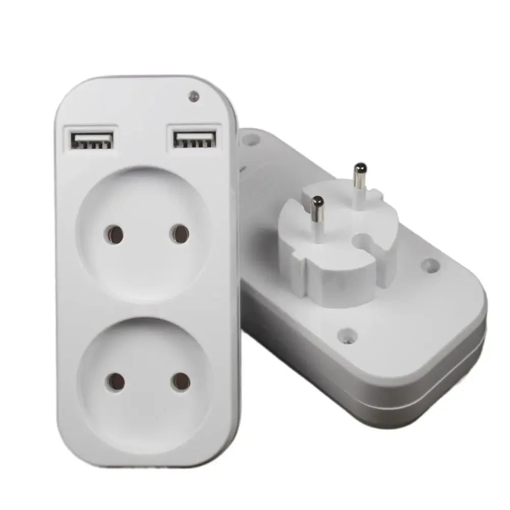 Power Strip USB Socket Adapter EU Plug AC Outlet Double Socket With 2 USB Port Fast Charging Home Office Surge Protector Adapter