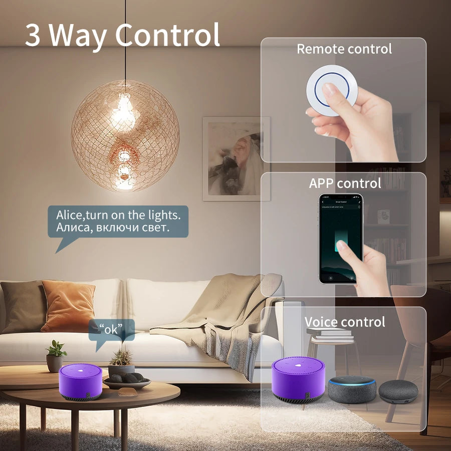 WiFi Circuit Breaker Tuya Smart Home APP Phone Voice Control Wireless Remote Switch RF433 for Alexa/Google Assistant/Smart Life