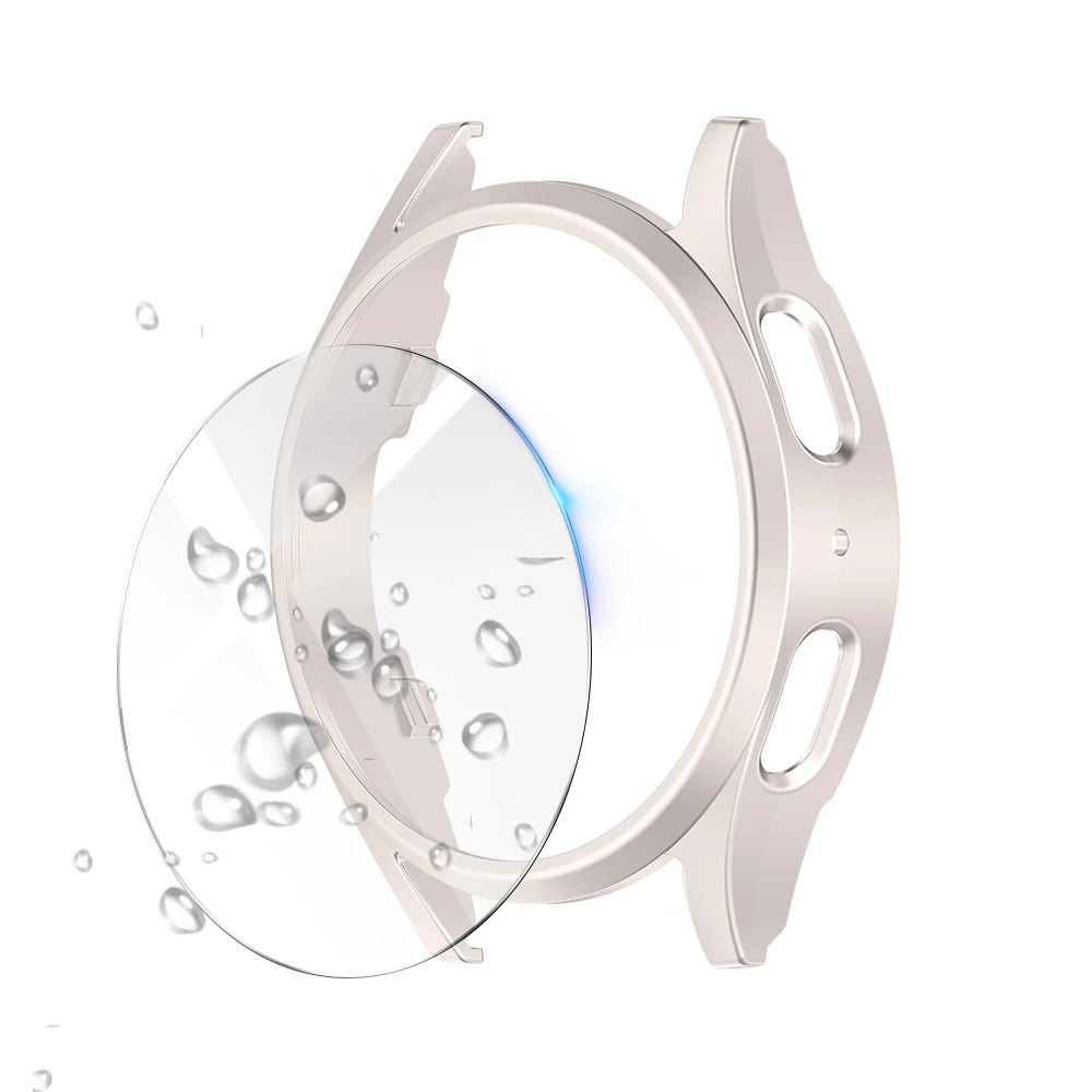 Glass+Case for Samsung Galaxy Watch 7 40mm/44mm Screen Protector Tempered Glass&Hard PC Protective Bumper Cover Accessories Set