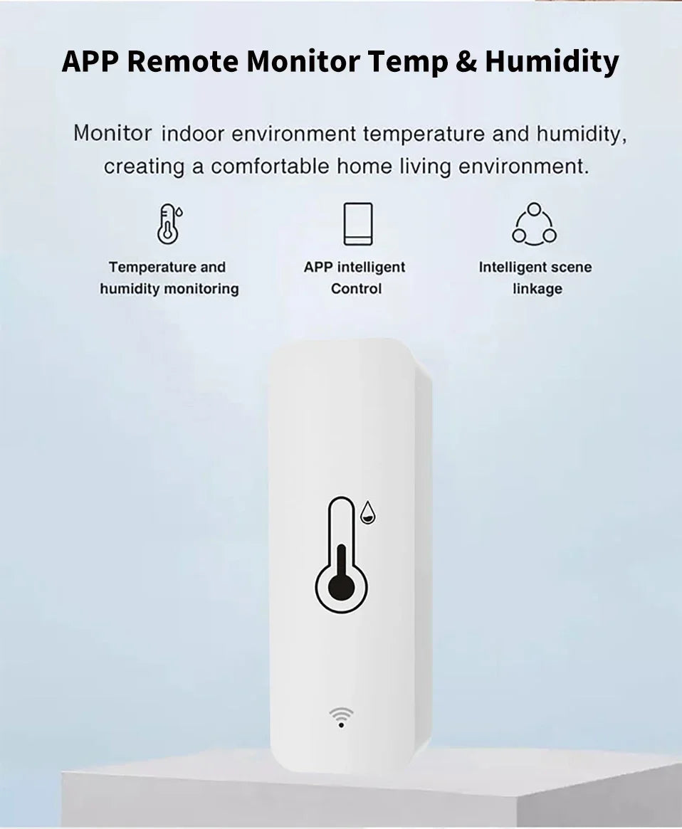 Tuya Zigbee WiFi Temperature And Humidity Sensor APP Remote Monitor For Smart Home var SmartLife WorkWith Alexa Google Assistant