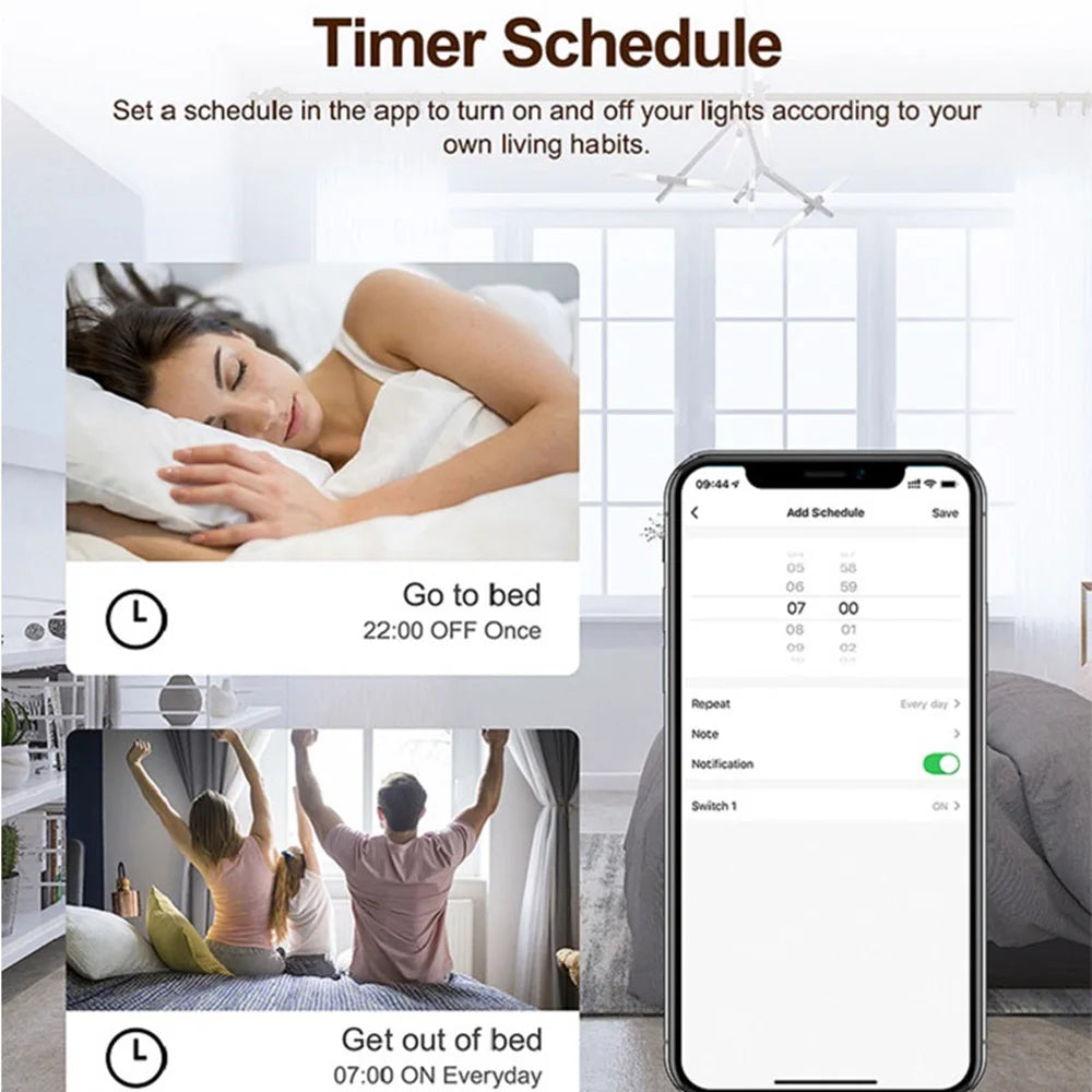 Tuya WiFi/ZigBee Mini Smart Switch 1/2/3/4 Gang Support 2-way Voice Control via Smart Life APP Alexa Google Assistant