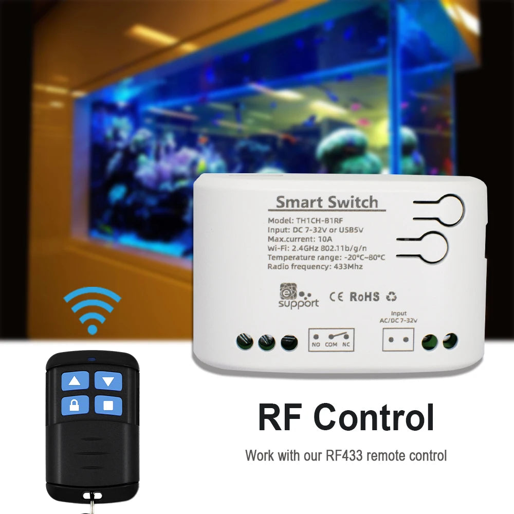 Smart Temperature Humidity Wifi Switch 10A 2000W Intelligent Monitoring Thermostat Compatible with Ewelink Alexa Google Home