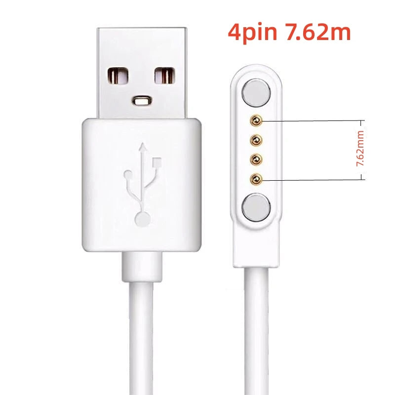 Smartwatch Charging Cable for Kids with 4 Pins, Magnetic Charger for Smartwatch