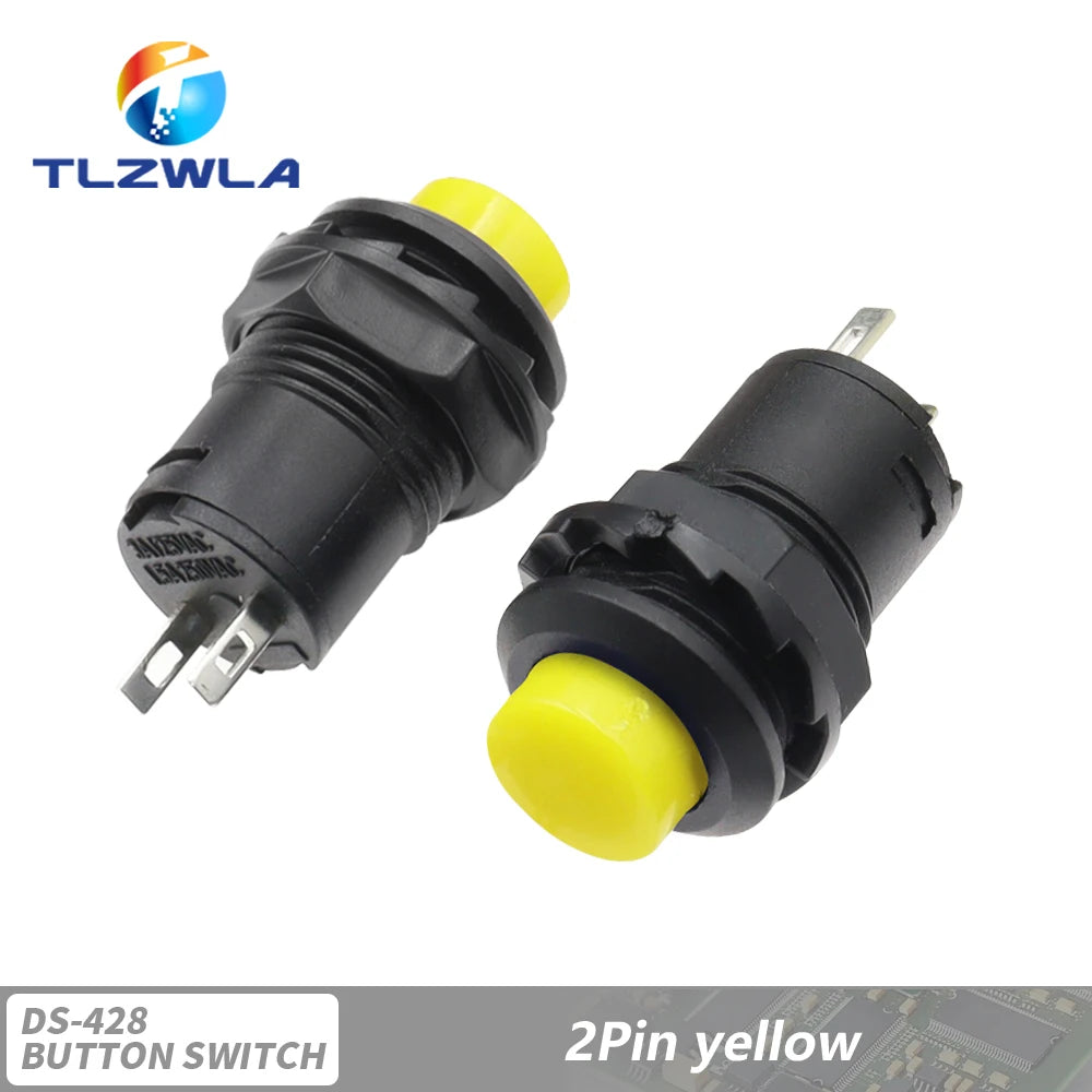 6PCS Self-Lock /Momentary Pushbutton Switches DS228 DS428 12mm OFF- ON Push Button Switch 3A /125VAC 1.5A/250VAC DS-228 DS-428