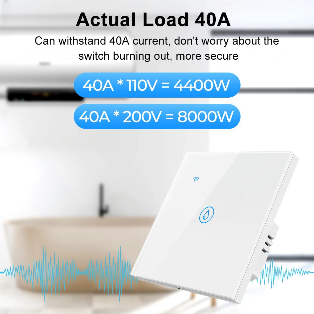 Tuya 40A Smart Water Heater Boiler Switch WiFi Air Conditioner Controller APP Remote Timing Works With Alexa Alice Google Home