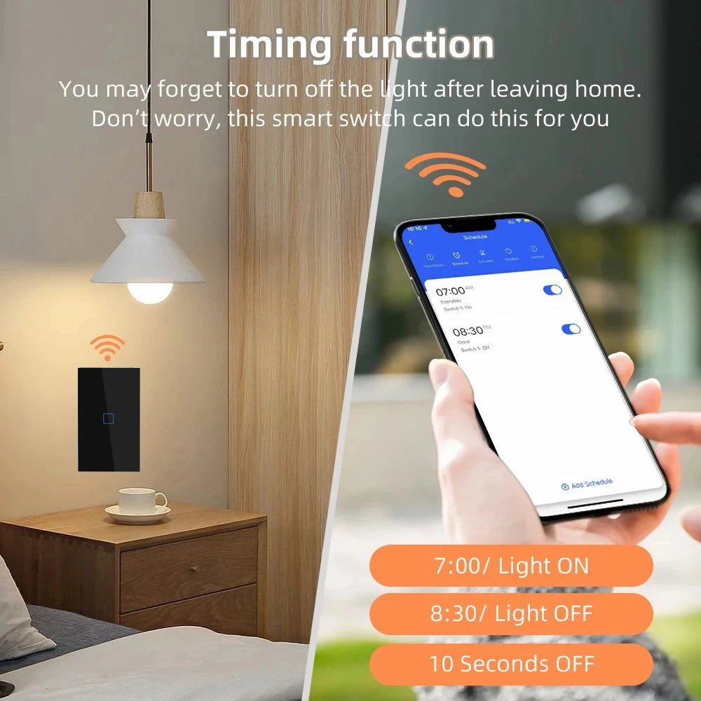 LiwoKit Wifi eWelink App Smart Switch US Smart Wall Light Switch with Neutral Wire Required work with Google Home Alexa