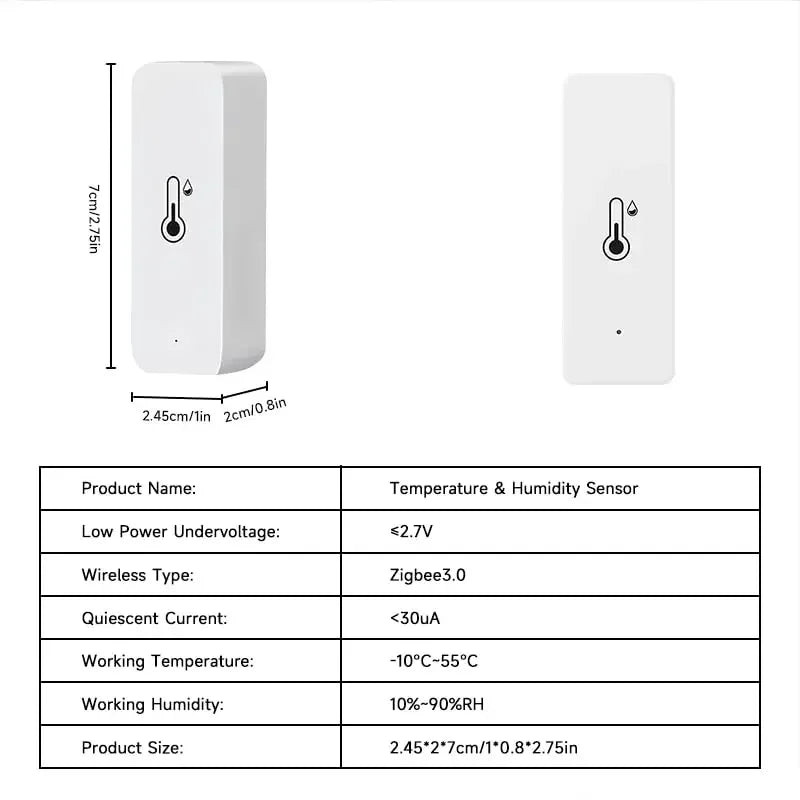 Smart ZigBee Temperature And Humidity Sensor Indoor Smart Home Thermometer Hygrometer App Remote Monitor Required Zigbee Gateway