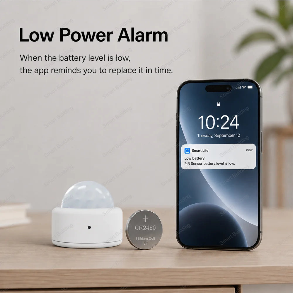 Tuya Zigbee Mini PIR Motion Sensor Human Motion Infrared Detector Security Alarm Work With Alexa Google Home ZHA Zigbee 2MQTT