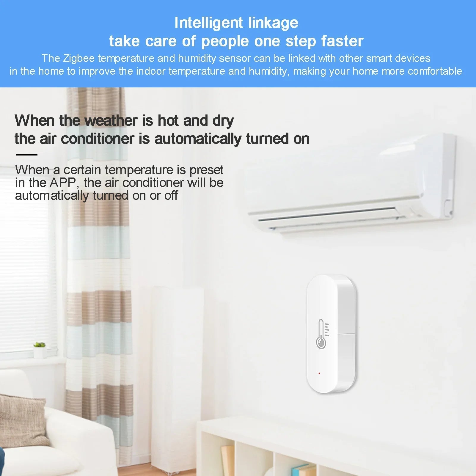 Zigbee 3.0 Temperature Humidity Sensor Thermometer Hygrometer APP Remote Alarm Via Zigbee2mqtt Alexa Google Assistant