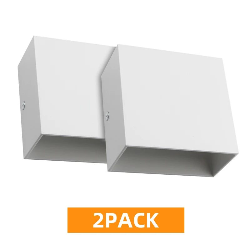 LED Wall Sconces 6W Modern Indoor Wall Lamp, White Up Down Wall Mount Lights for Living Room Hallway Bedroom Decor