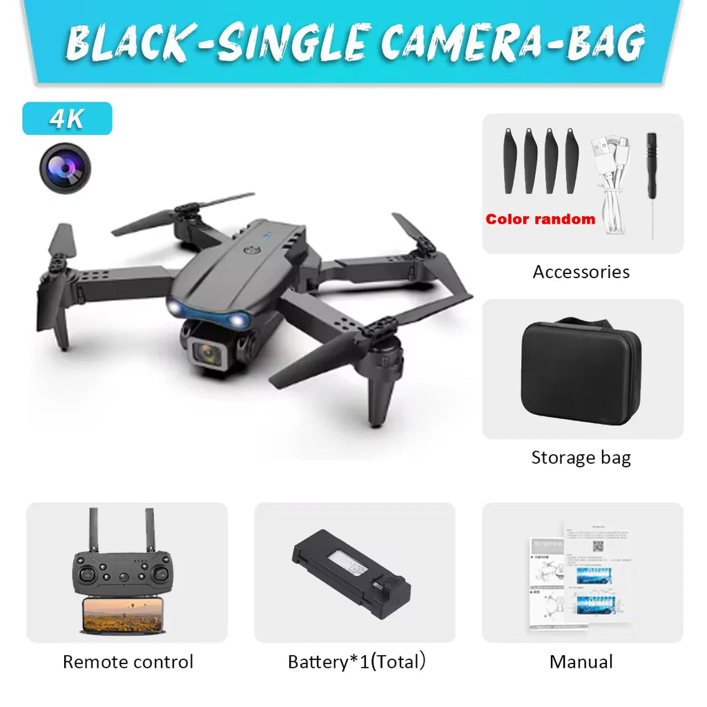 E99Pro HD Professional 4K Aerial Photography Drone Dual Camera WIFI FPV Quadcopter Obstacle Avoidance 40cm Blue Landing Pad Avai