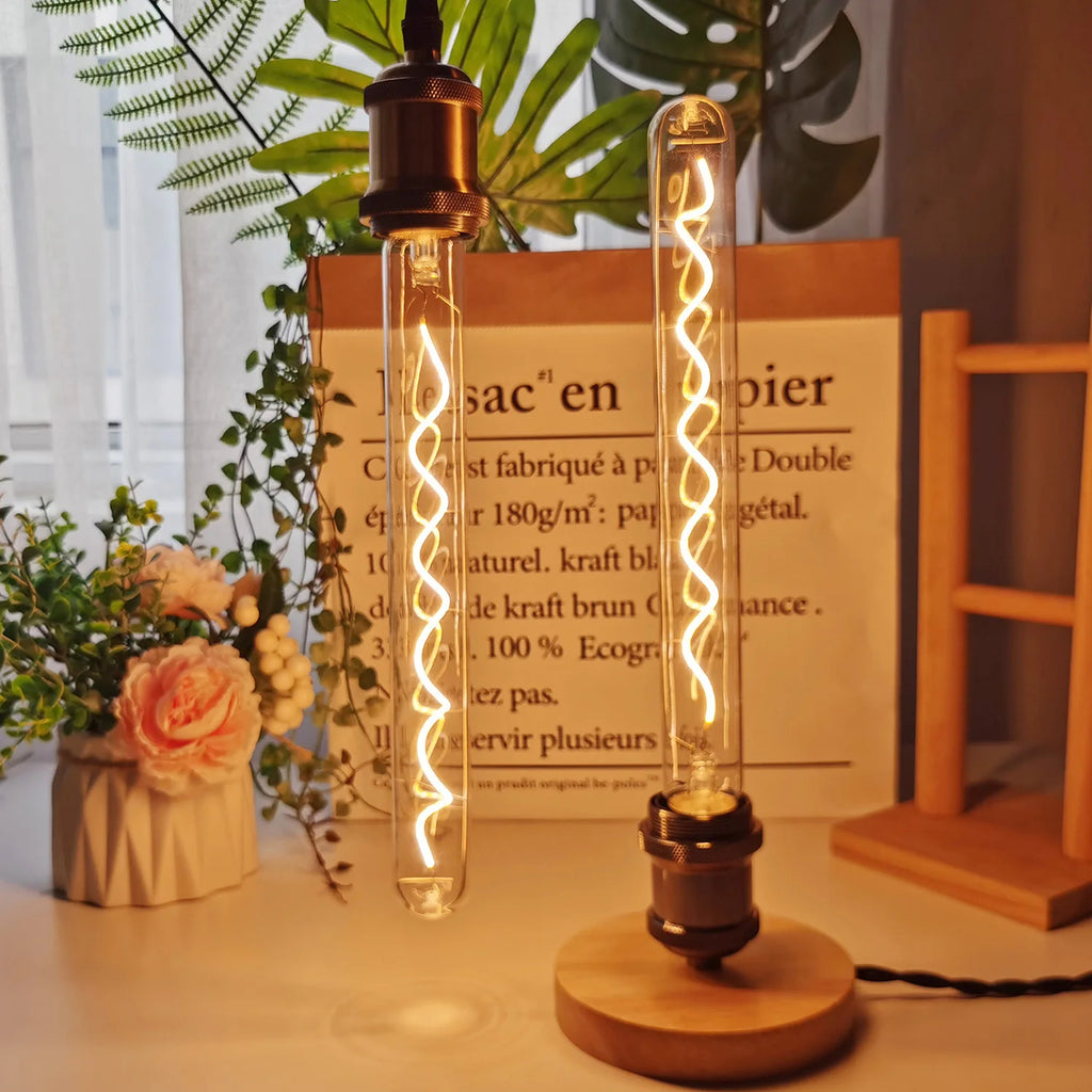 TIANFAN Long Led Bulb T32 300mm Edison Led BuLB Spiral Filament 4W Dimmable 110V 220v Specialty Decorative Light Bulb
