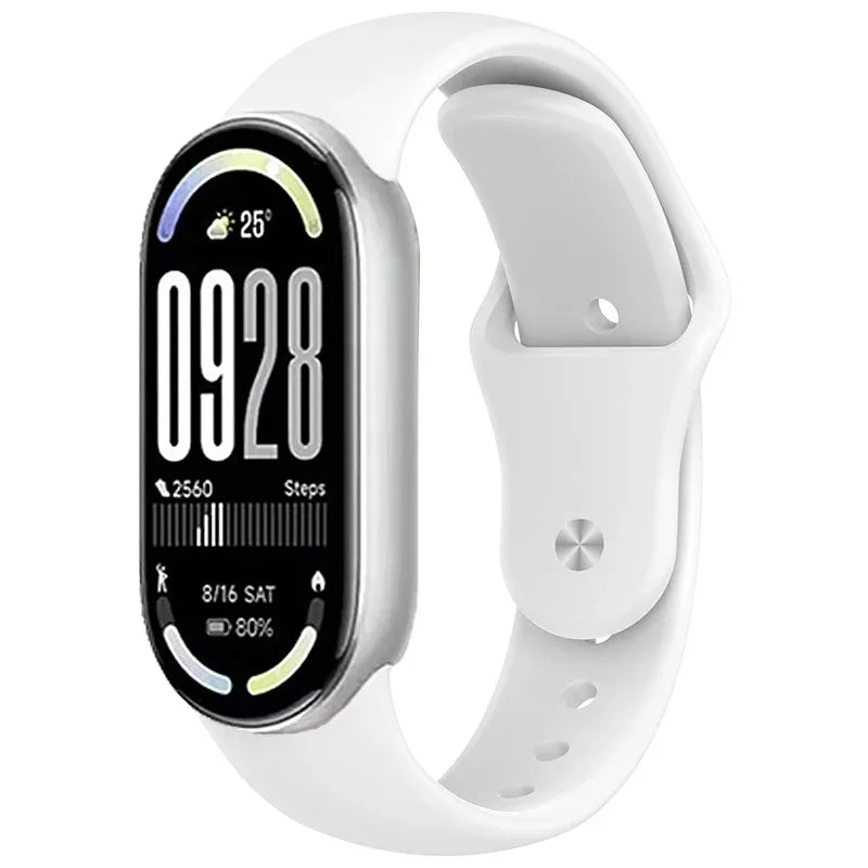 Soft Silicone Strap for Xiaomi Mi Band 10 9 8 NFC Smart Watch Sport Replaceable Bracelet Correa for Mi Band 10 Breathable Strap