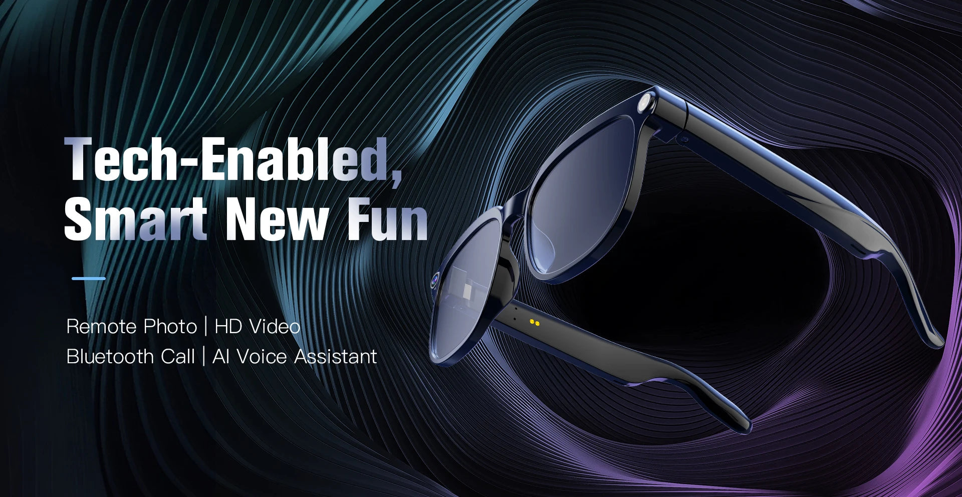 Smart AI Glasses 1080P HD Camera Video Recorder Bluetooth 5.4 Wireless Audio Headphones IP65 Waterproof Sport Men Women Eyewear