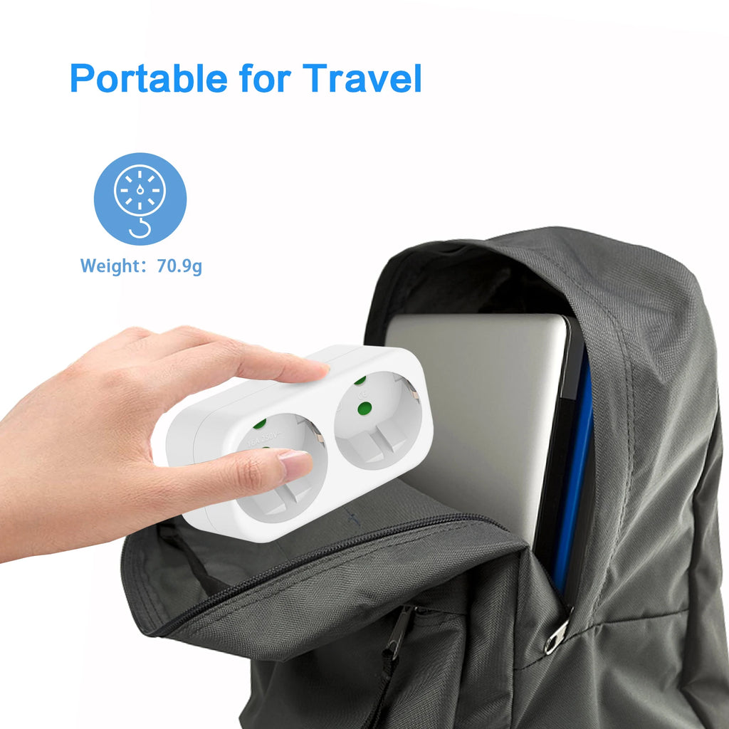 2-in-1 portable travel adapter plug socket adapter, high flame-retardant material travel household expansion socket
