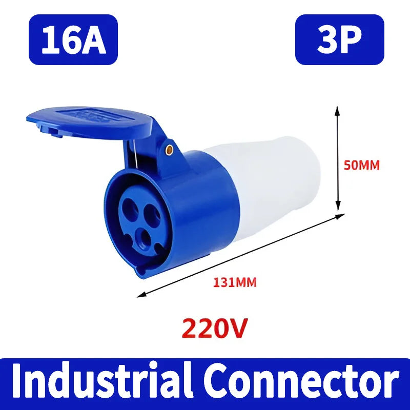 IP44 Industrial Plug and Socket Waterproof Connector 3PIN 4PIN 5PIN 16A/32A  Waterproof Electrical Connection Wall Mount Socket