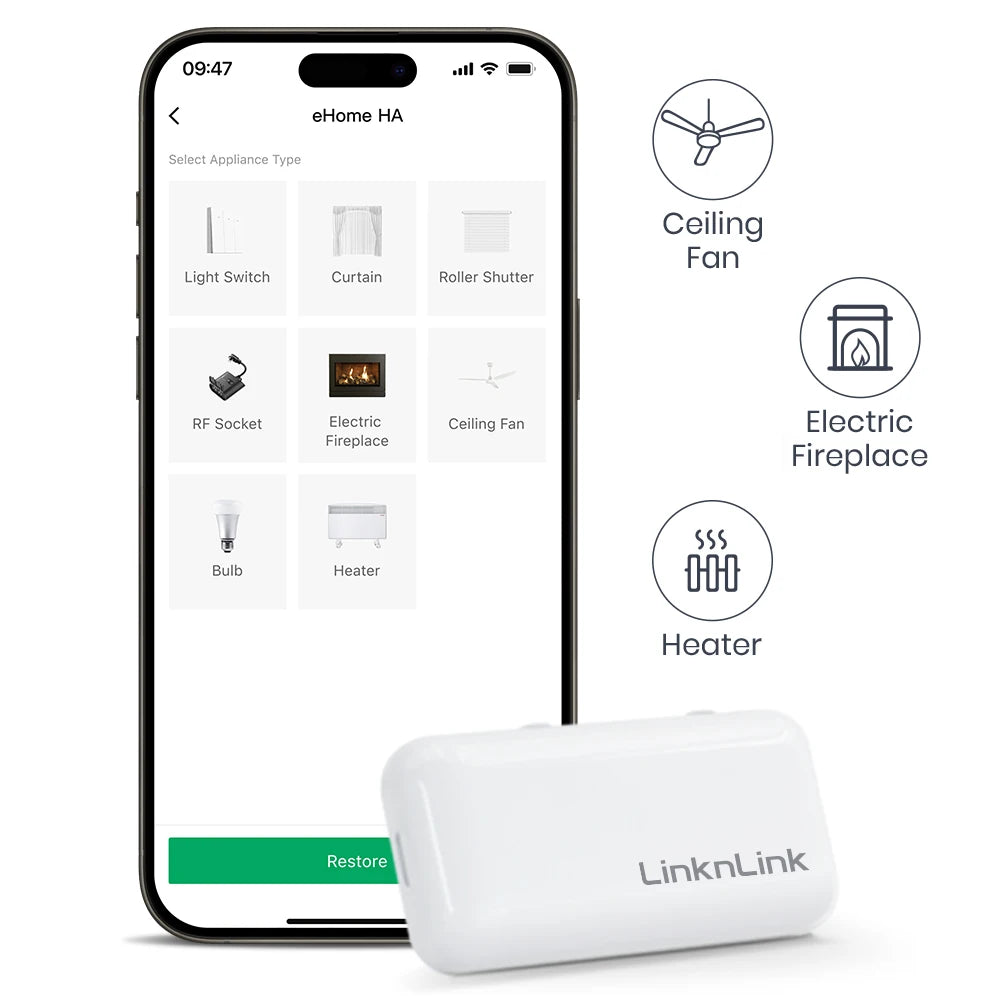 LinknLink eHome Wi-Fi Smart RF Universal Remote Controller for Light ,Ceiling Fan,Roller Shutter,work with Alexa,Google Home