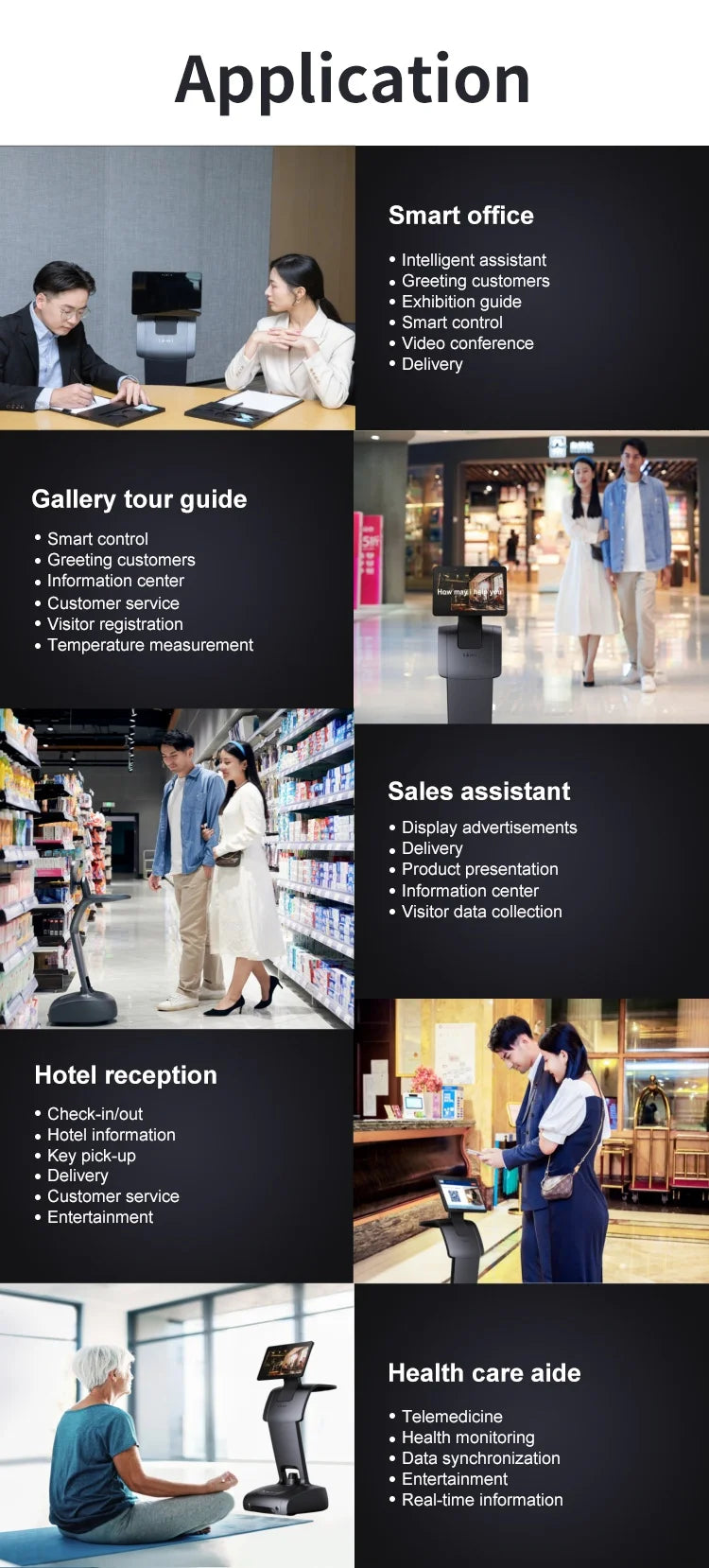 Humanoid Smart Security Temi Robot for Office Factory Warehouse Hospital School Monitoring Safety protection