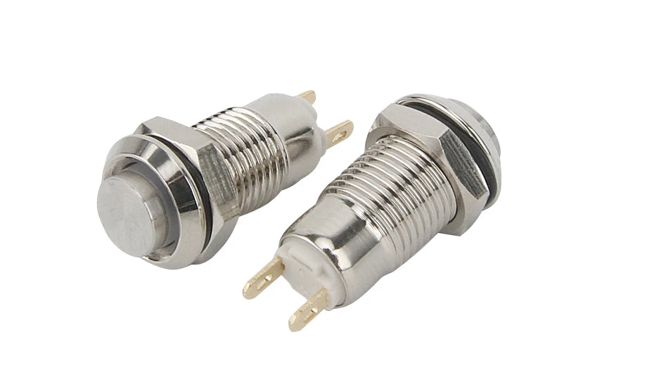 8MM 10MM 12MM 16MM Metal Button Switch Self Lock Button High Head Self Lock Switch 1 Normally Open Waterproof Antirust
