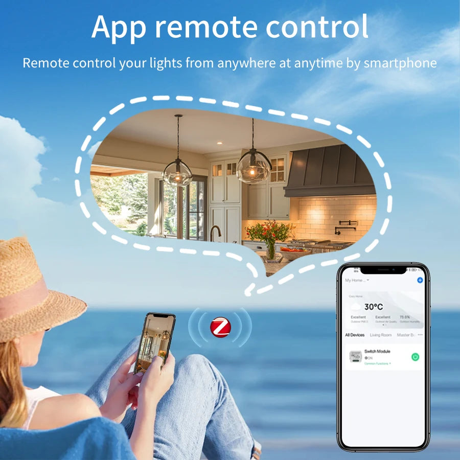 Tuya ZigBee Smart Switch Intelligent Remote Module AC100-240V 1/2/3CH Relay Breaker Smart Life App Works with Alexa Google Home