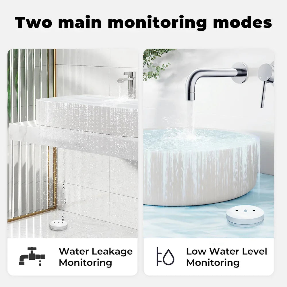 For Tuya Zigbee Water Leak Detector Smart Home Flood Sensor Real-Time Smart Life APP Alerts and Alarm History