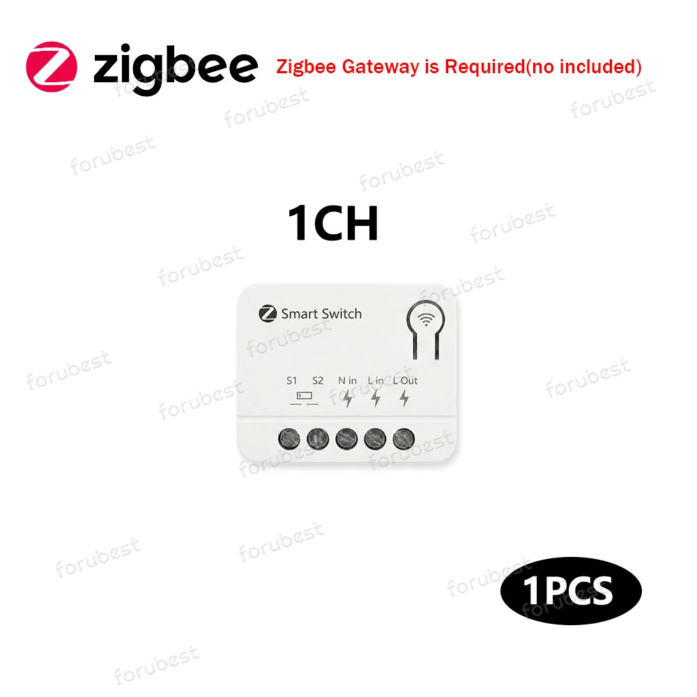 Mini Tuya Zigbee Smart Switch DIY Module 10A/16A 1/2 3 Gang Smart Home Relay Automation Breaker For Smart Life Z2M Alexa Yandex