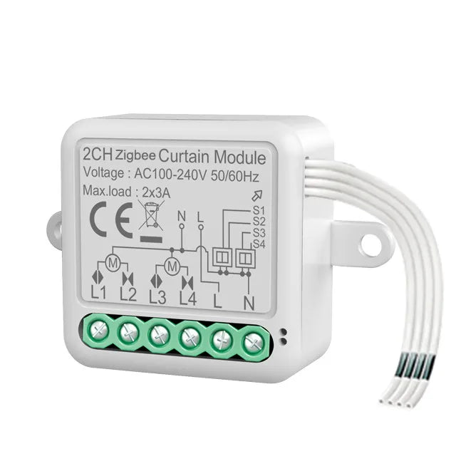 Matter Tuya WiFi Zigbee Mini Curtain Switch Interrupter Roller Shutters Smart Blind Breaker Module Work with  Alexa Google Home