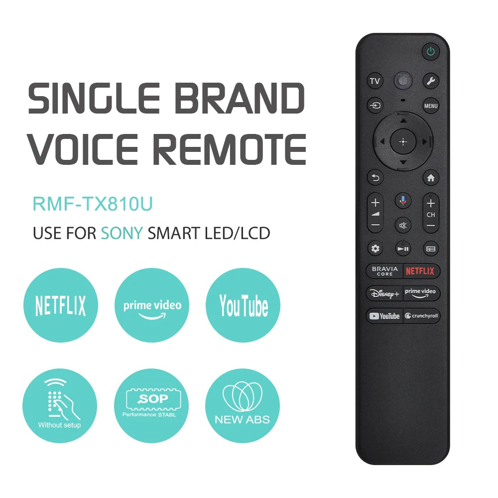 New RMF-TX810U Voice Remote Control For Sony TVs - Bluetooth Voice Backlight Buttons Works with XR/OLED Series