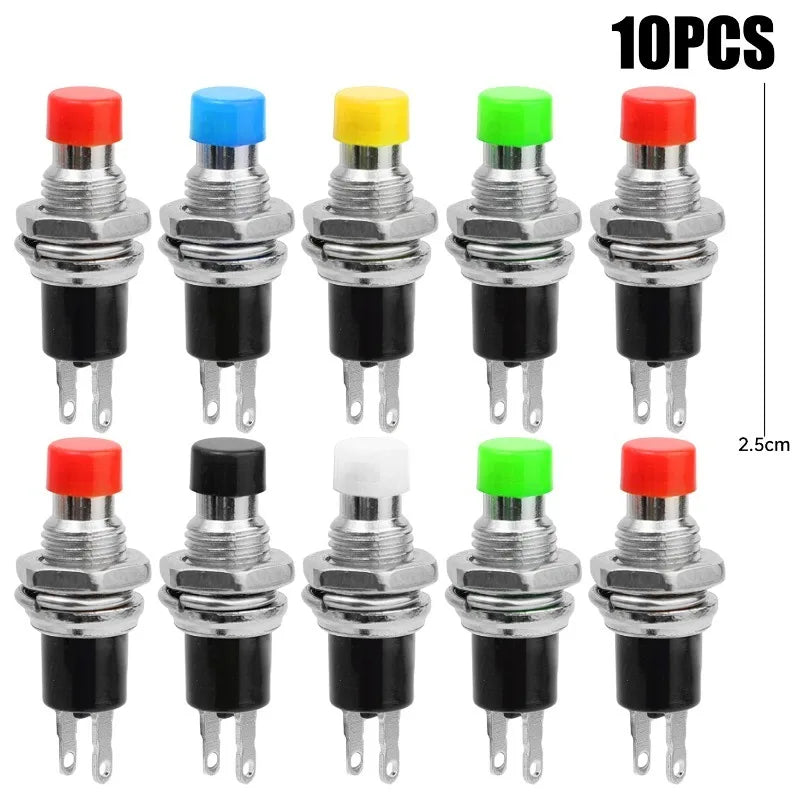 7Mm Momentary Push Button Switch Mini Pushbutton Switches Reset Jog Lock Free Switch Pre-Soldered Normal Open Light Pushbuttons