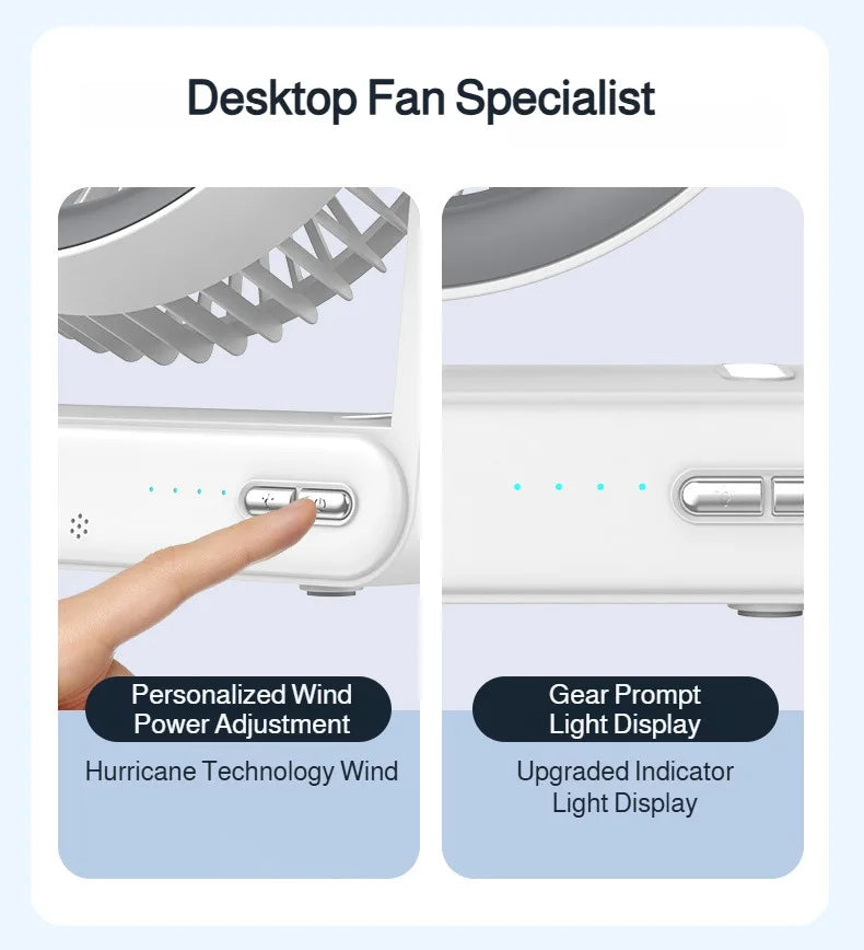 Smart Voice Control Desk Fan with Timer Wall Mountable Mini Circulation Fan for Home and Office Use