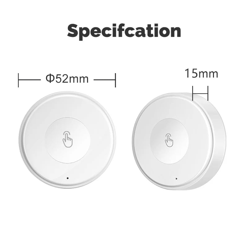 Smart Scene Switch Wireless Zigbee Tuya, Mini Remote Control for Smart Life, Create 3 Scenes, Perfect for Bedroom Kitchen