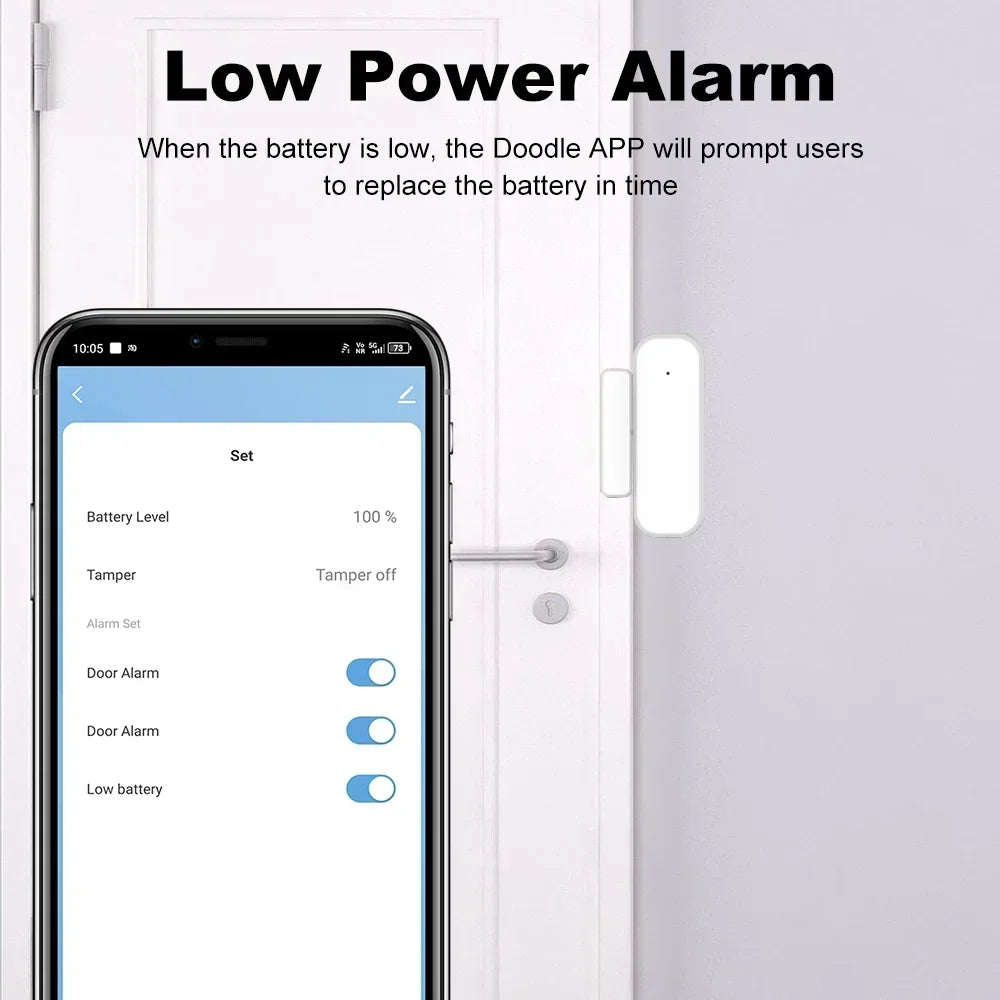 ZigBee Door Sensor Magnetic Contact Detector Real Time Alarm Security Monitor for Smart Home Works with Tuya Alexa Google Home