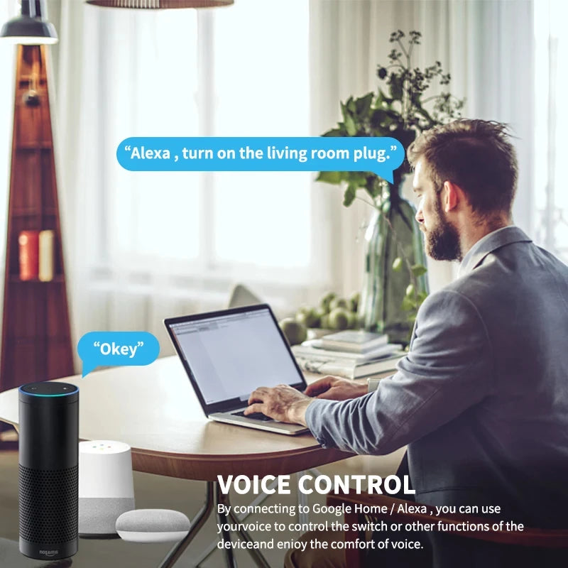 16A/20A Smart Plug WiFi Socket EU With Power Monitor Timing Function  Works With Tuya Smart Life APP Control Alexa Google Home