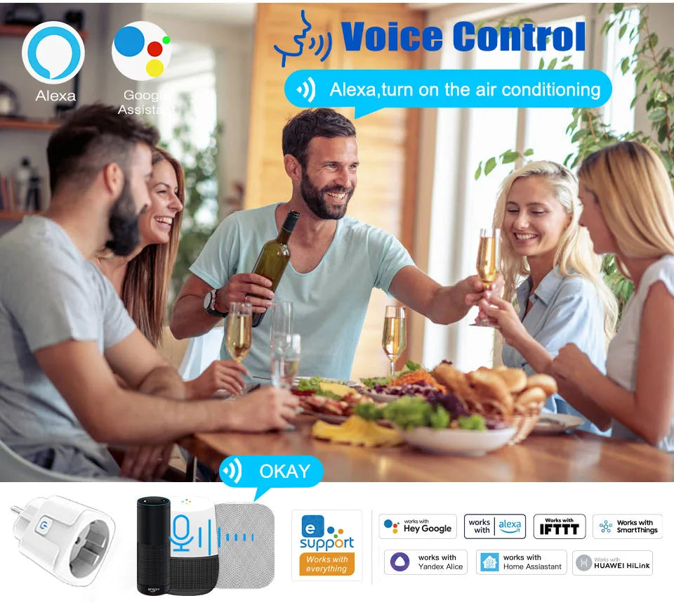 EWeLink Smart WiFi Socket EU Remote Control/Timer Switch/Battery Count Compatible With Google Home Alexa