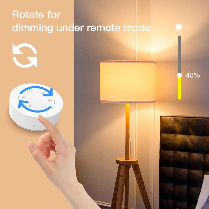Works with Tuya ZigBee Smart Knob Switch Wireless Scene Switch Button Remote Dimmer Battery Powered Automation for Smart Life AP