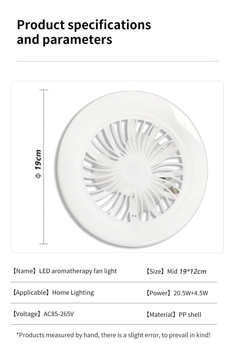 Energy-Saving Remote Control LED Ceiling Fan Lamp 85-265V for Living Room Bedroom Bottom Noise Mute E27 Base 2 In 1fans Light