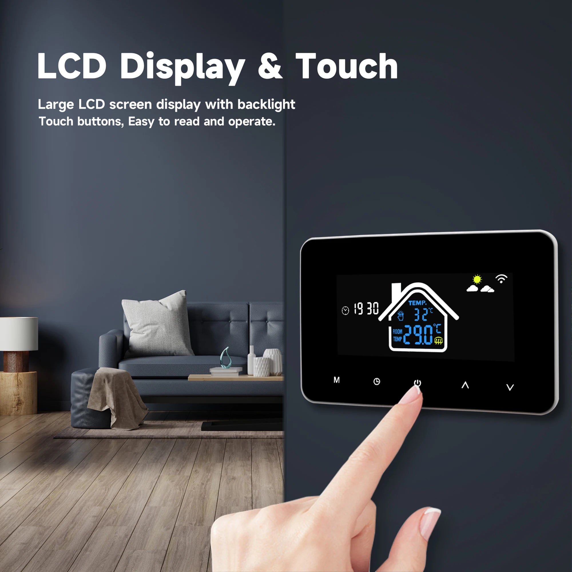 WiFi Smart Thermostat Temperature Controller Electric Floor Heating Water Heating LCD Display for Alice Alexa Google Home