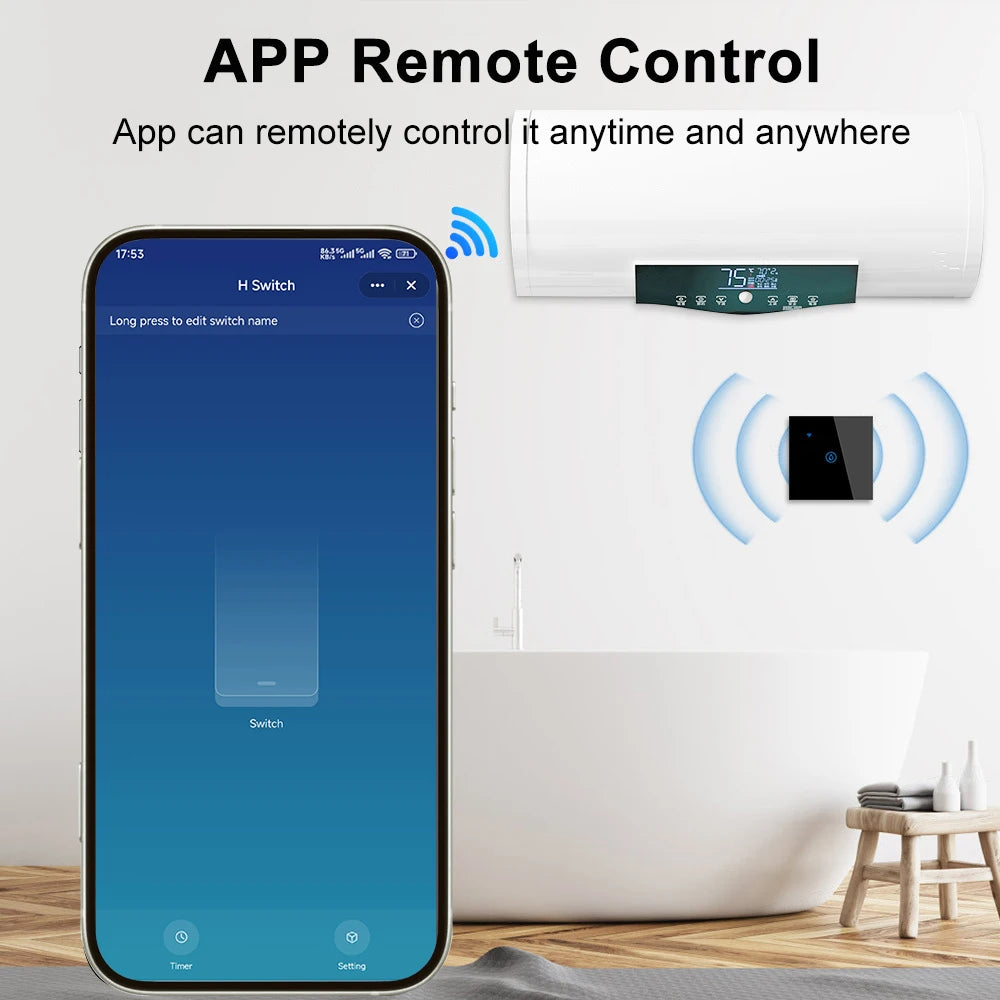 Tuya 40A Smart Water Heater Boiler Switch WiFi Air Conditioner Controller APP Remote Timing Works With Alexa Alice Google Home