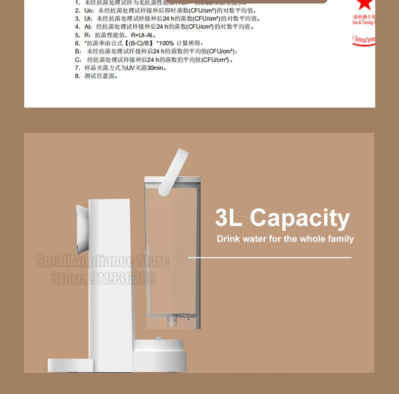 JMEY Instant Heat Water Dispenser Portable Home Office Tea Maker Two Water Filling Methods Water Heater Desktop Water Purifier