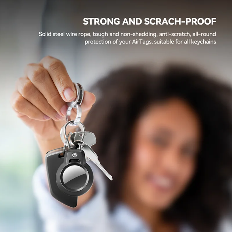 GITFOS AirTag Holder for Apple Airtags Case with Steel wire line and 360 Degrees Protective for Luggage Backpack Keys