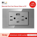 Herepow 118 Series Thailand American Standard Dual USB Wall Socket Smart Home Appliance Plug Adapter Type-c 3.1A Fast Charging