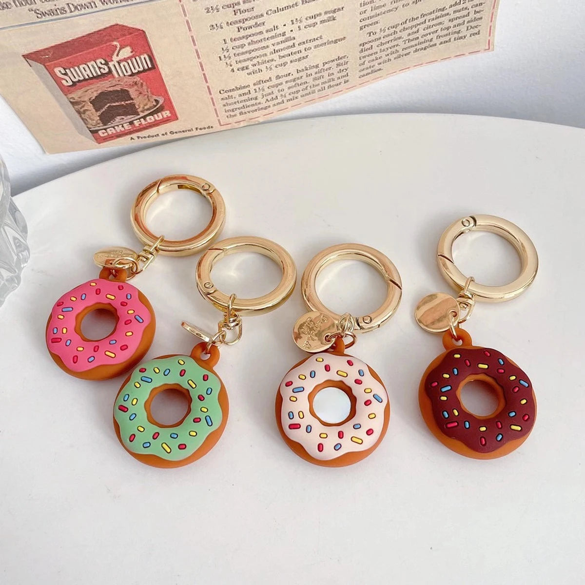 Silicone Case for Apple Air Tag Tracker Case Cartoon Donut Silicone Case for Apple Airtag Case Dog Collar GPS Finder Protective