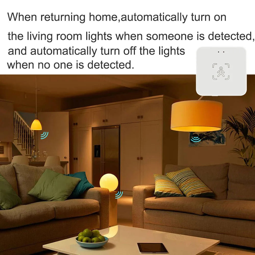 Tuya Zigbee/WiFi Smart Human Presence Sensor MmWave Radar Detection Luminance/Distance Detection For Z2M Support Home Assistant
