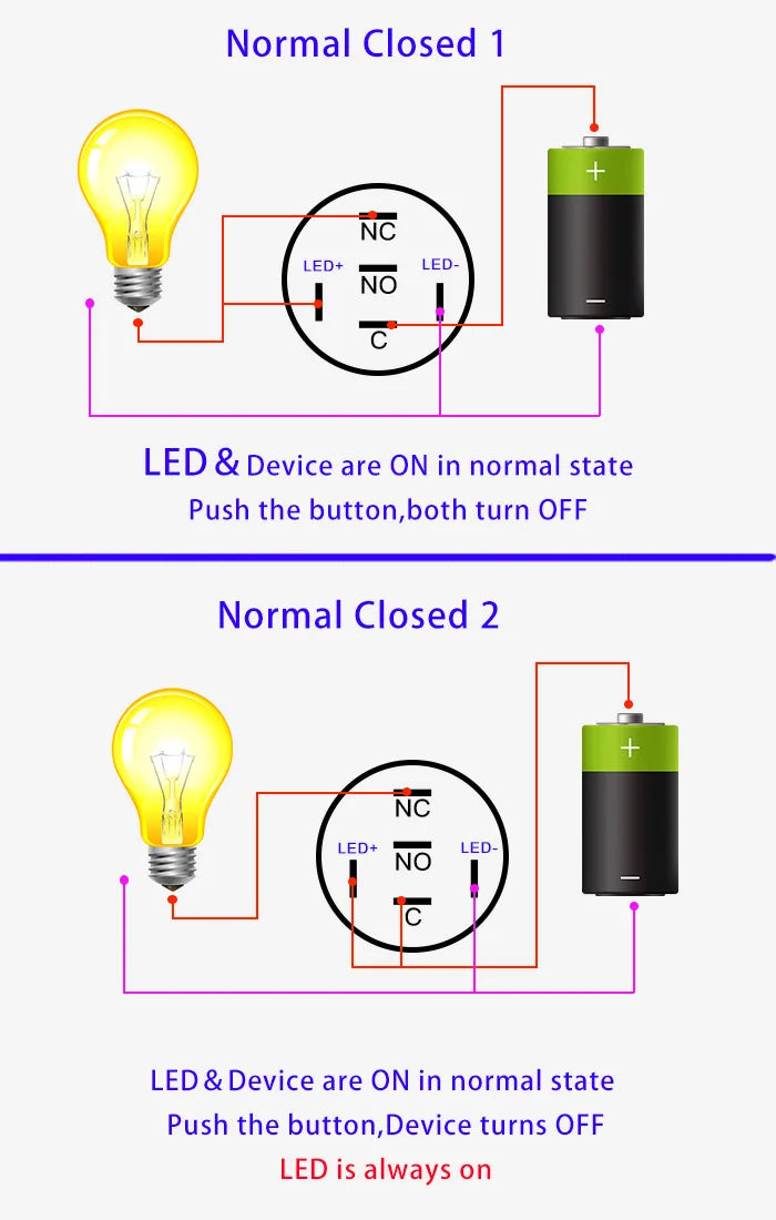 16/19/22mm Latching Push Button Switch 12/24/220V On Off BLack with LED  for with Wire Socket Plug Self-Locking/Self-reset power