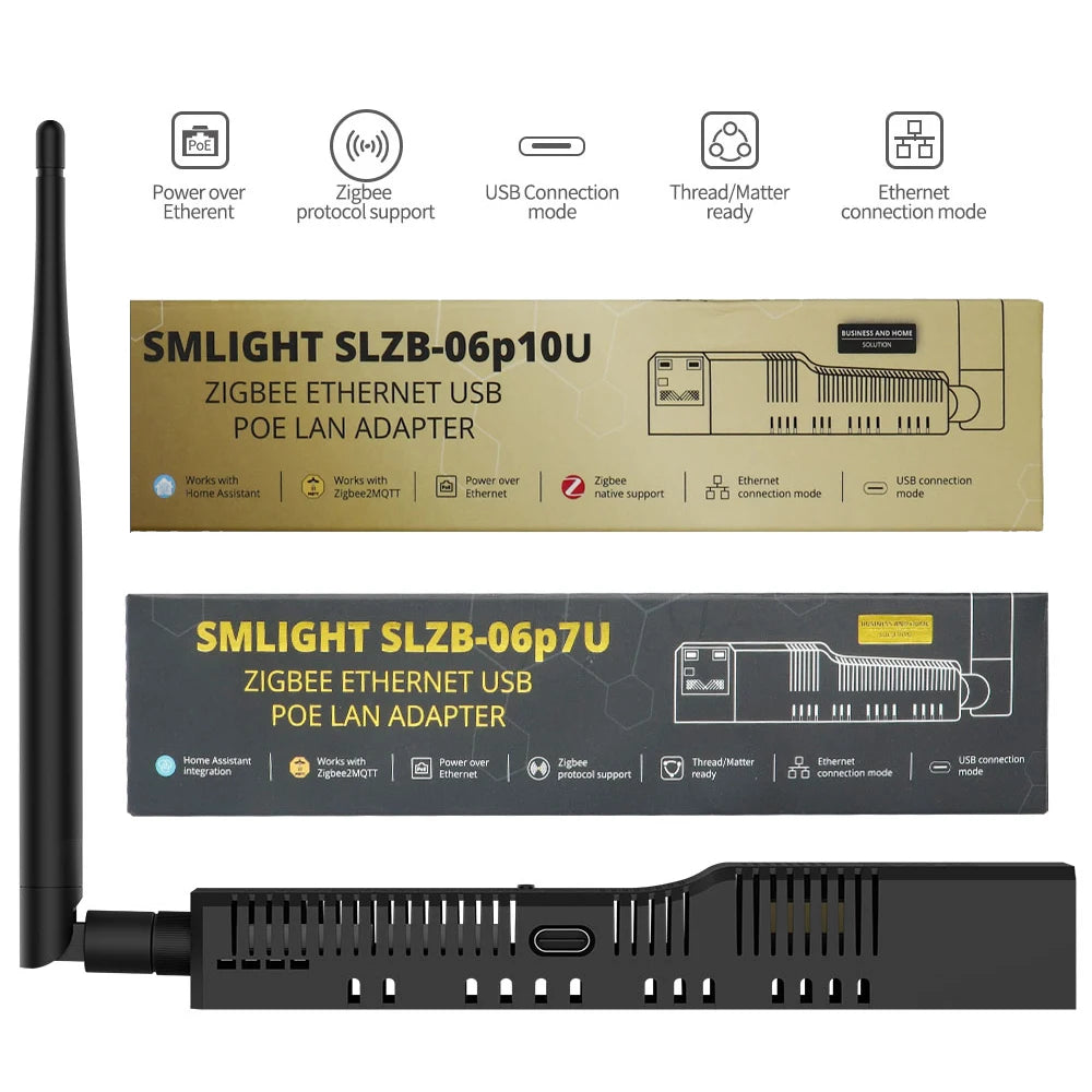 SMLIGHT SLZB-06U SLZB-06MU Zigbee3.0 to Ethernet USB 2.4G WiFi Coordinator With PoE Work With ZHA Home Assistant Zigbee2MQTT